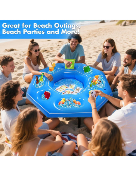Mesa de Juego Inflable Octagonal Lanathel con Cartas Impermeables