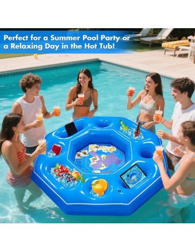 Mesa de Juego Inflable Octagonal Lanathel con Cartas Impermeables