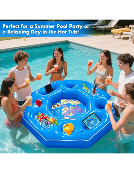 Mesa de Juego Inflable Octagonal Lanathel con Cartas Impermeables