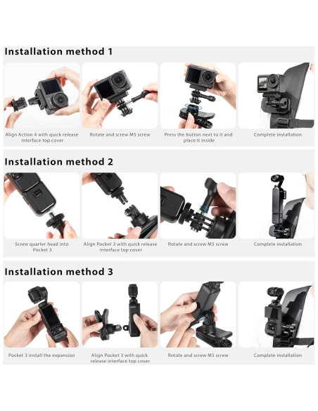 Soporte Clip de Mochila STARTRC para DJI Pocket 3 - Rotación 360