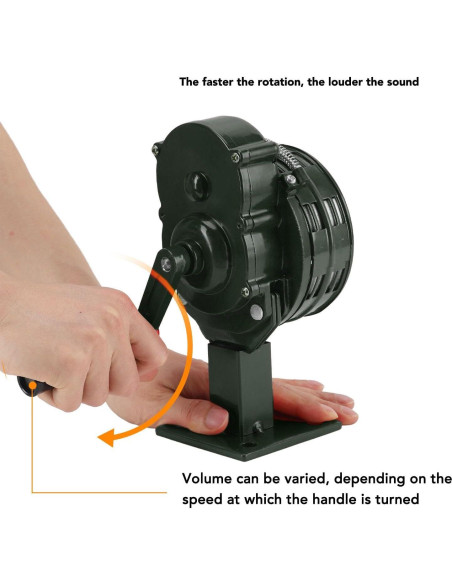 Sirena de Manivela Dpofirs 110dB Alarma de Emergencia Verde