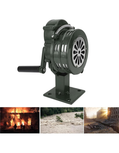 Sirena de Manivela Dpofirs 110dB Alarma de Emergencia Verde