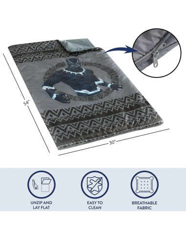 Saco de Dormir Infantil Idea Nuova Black Panther 2 Piezas