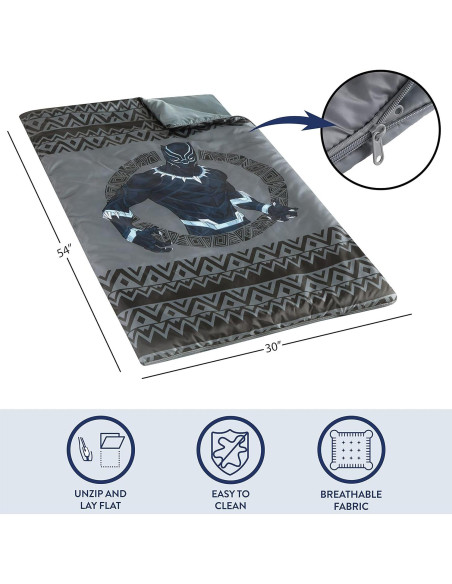 Saco de Dormir Infantil Idea Nuova Black Panther 2 Piezas Saco de Dormir Infantil Idea Nuova Black Panther 2 Piezas