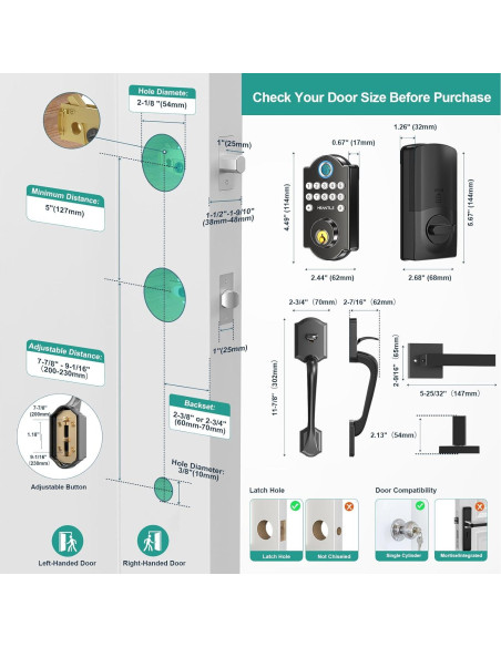 Cerradura Inteligente WiFi HEANTLE A2-BBFHST-HNT con Huella Dactilar