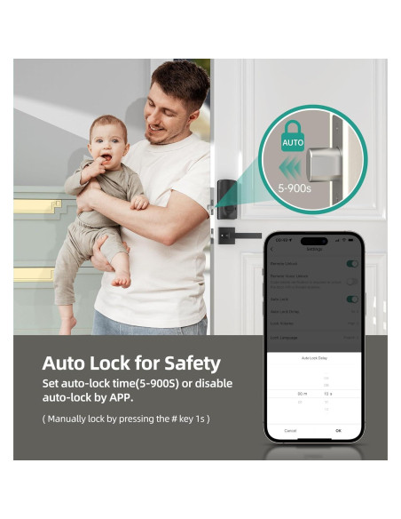 Cerradura Inteligente WiFi HEANTLE A2-BBFHST-HNT con Huella Dactilar