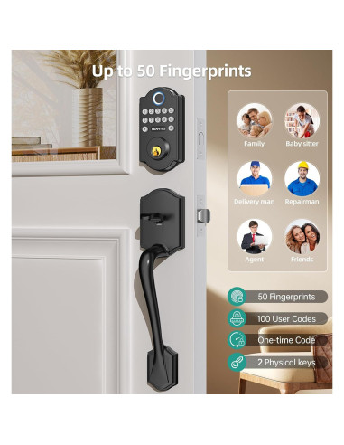 Cerradura Inteligente WiFi HEANTLE A2-BBFHST-HNT con Huella Dactilar