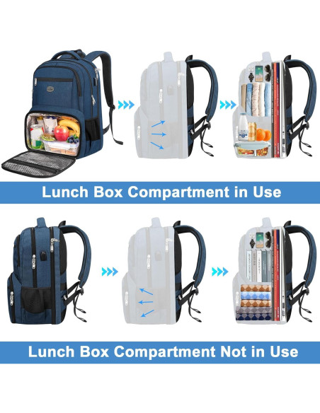 Mochila MATEIN 17" para Laptop y Almuerzo Aislado Azul