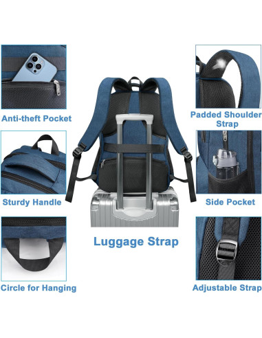 Mochila MATEIN 17" para Laptop y Almuerzo Aislado Azul
