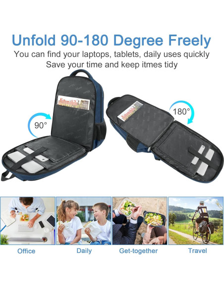 Mochila MATEIN 17" para Laptop y Almuerzo Aislado Azul