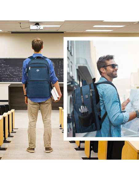 Mochila MATEIN 17" para Laptop y Almuerzo Aislado Azul