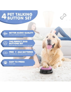 Botones de Comunicación para Perros DCIAER - 4 Piezas, Grabación 30s 2