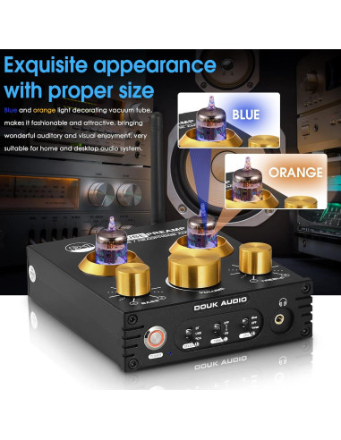Douk Audio P1 Previo de Válvula Bluetooth Hi-Fi con DAC USB