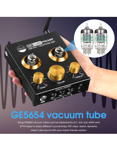 Douk Audio P1 Previo de Válvula Bluetooth Hi-Fi con DAC USB