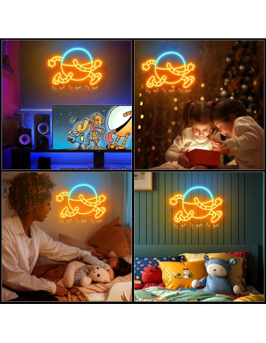 Luz de neón LED Dog Man 80-HD - Decoración de pared 35.6x28.4 cm