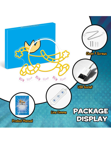 Luz de neón LED Dog Man 80-HD - Decoración de pared 35.6x28.4 cm