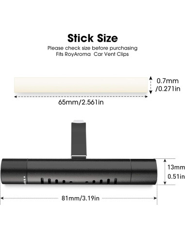 10 Recargas Ambientadores RoyAroma Clips Ventilación Aromas Lavanda, Limón, Menta, Naranja, Eucalipto