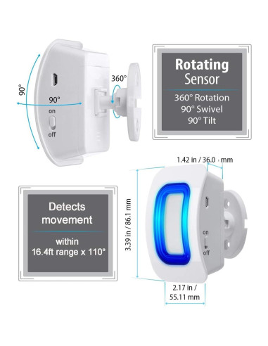 Alarma Inalámbrica de Movimiento EverNary con Pager para Cuidadores