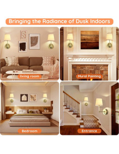 Juego de Apliques de Pared Inalámbricos Querusy 2 Unidades 8000mAh 2