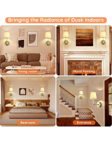 Juego de Apliques de Pared Inalámbricos Querusy 2 Unidades 8000mAh