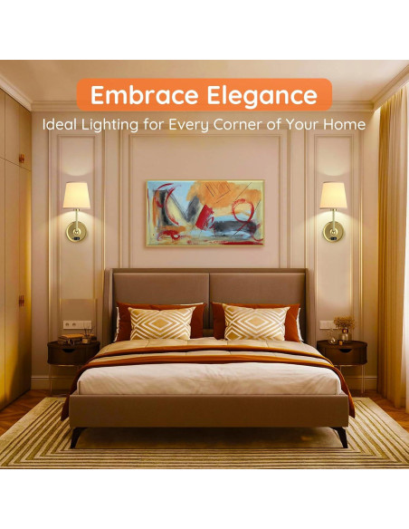 Juego de Apliques de Pared Inalámbricos Querusy 2 Unidades 8000mAh