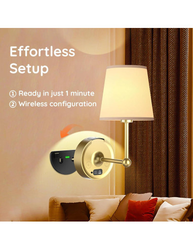 Juego de Apliques de Pared Inalámbricos Querusy 2 Unidades 8000mAh