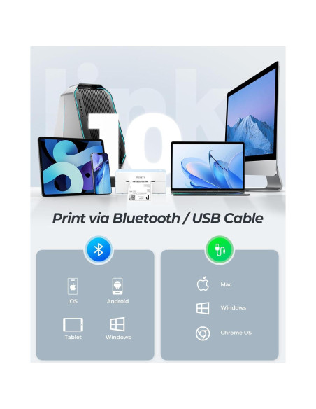 Impresora de Etiquetas Térmicas Bluetooth MUNBYN 4x6, 1.37kg