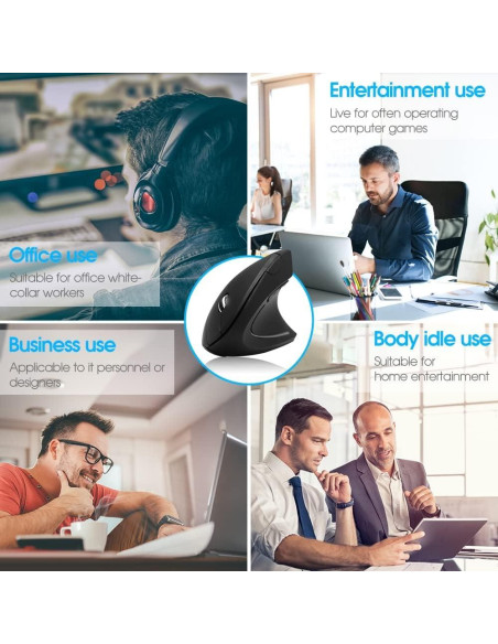 Ratón Vertical Inalámbrico Ergonómico XINGBAOKEJI Negro 2.4G