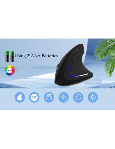 Ratón Vertical Inalámbrico Ergonómico XINGBAOKEJI Negro 2.4G