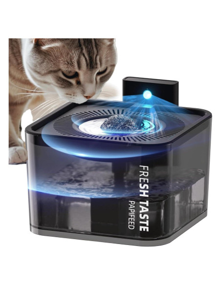 Fuente de Agua Inalámbrica para Gatos PAPIFEED 3L Negra