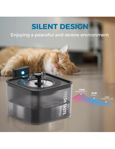 Fuente de Agua Inalámbrica para Gatos PAPIFEED 3L Negra