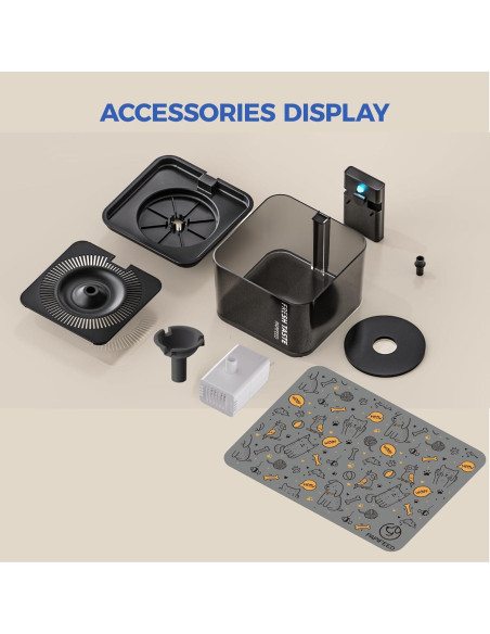 Fuente de Agua Inalámbrica para Gatos PAPIFEED 3L Negra