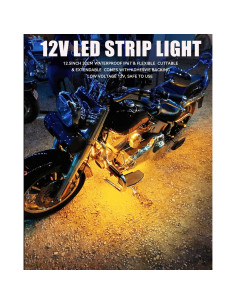 Tira de Luz LED Ámbar Keiurot 32.3cm 12V Impermeable - Paquete de 4 2