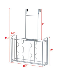 Organizador sobre puerta SimpleHouseware 12.45"x18.5" Plata 2
