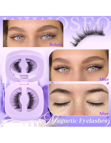 Pestañas Magnéticas Wiwoseo con Aplicador - Naturales y Reutilizables