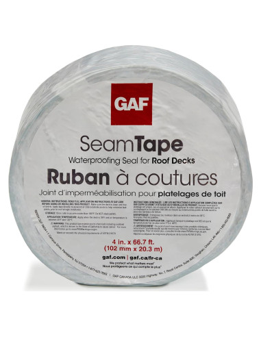 Cinta de Costura para Techo GAF 10.16 cm x 20.42 m - Impermeable