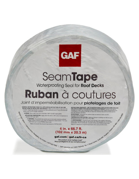 Cinta de Costura para Techo GAF 10.16 cm x 20.42 m - Impermeable