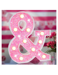 Letras Iluminadas LED Elnsivo Rosa Brillante 22.5x20cm