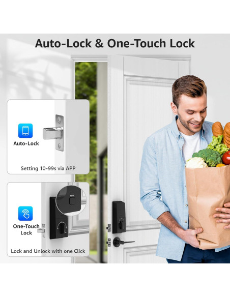 Cerradura Inteligente LOCK&SOLVER con Teclado y Manija de Bronce