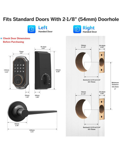 Cerradura Inteligente LOCK&SOLVER con Teclado y Manija de Bronce