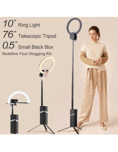 Anillo de Luz Selfie iyesku 25cm con Trípode 193cm LED 2