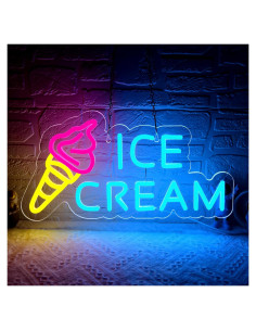 Letrero de Neón LED Helado Attneon 40.9x21.1 cm Decoración