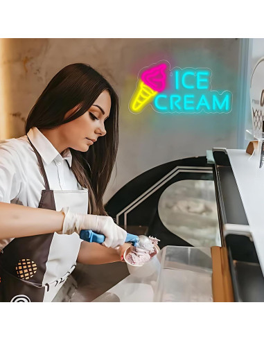 Letrero de Neón LED Helado Attneon 40.9x21.1 cm Decoración