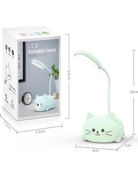 Lámpara de Escritorio LED Genyerl GY-Gato Plegable USB 3W