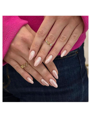 Uñas Postizas Cortas Almendra Rosadas CTTHNBD 24 Pcs