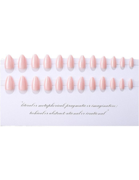 Uñas Postizas Cortas Almendra Rosadas CTTHNBD 24 Pcs