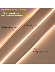 Tira LED Neon COB 5m 3000K Blanco Cálido Impermeable 24V 2