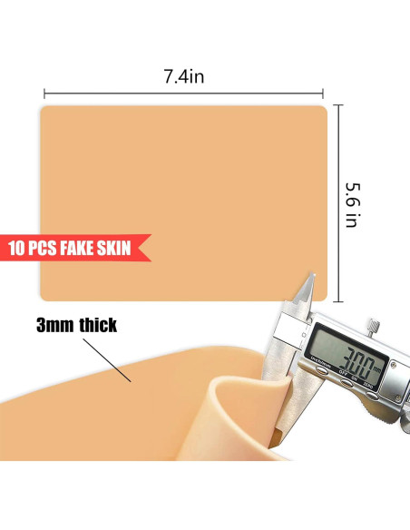 Piel de Tatuaje Práctica 3mm TONBAO - 10 Piezas 18.8x14.2 cm