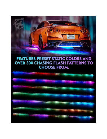 Barra de luz LED RGB Xprite UGL-62711-G2, aluminio, 6Pcs