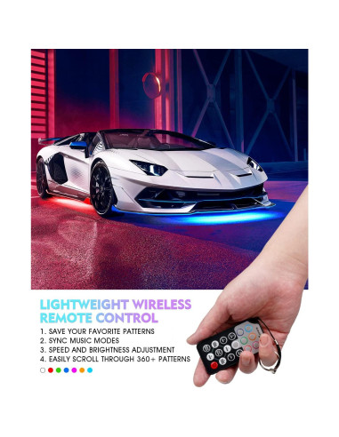 Barra de luz LED RGB Xprite UGL-62711-G2, aluminio, 6Pcs